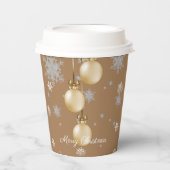 Gold Weihnachtsschmuck Papier Cup Pappbecher (Vorderseite)