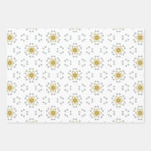 Gold Weihnachtsstars Luxus Muster Gelb Geschenkpapier Set (Vorderseite 2)