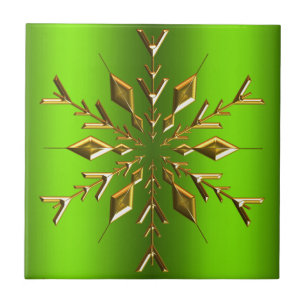 Gold Weihnachtsstern auf Green Fliese