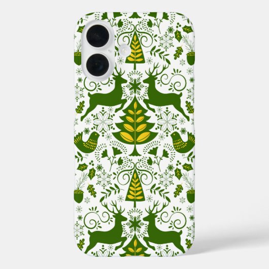 Gold Weihnachtswald Hirsche Vögel im Blut Case-Mate iPhone Hülle (Rückseite)