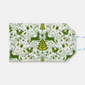 Gold Weihnachtswald Hirsche Vögel im Blut Geschenkanhänger (Vorderseite (Horizontal))