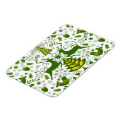 Gold Weihnachtswald Hirsche Vögel im Blut Magnet (Linke Seite)