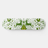 Gold Weihnachtswald Hirsche Vögel im Blut Skateboard (Horizontal)