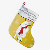 Gold Weihnachtsziege Lieber Weihnachtsmann Ich war Großer Weihnachtsstrumpf (Vorderansicht (hängend))