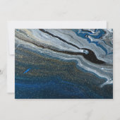 Gold-Weinglas, Ballons, Vorrat an Blaumarmor Einladung (Rückseite)