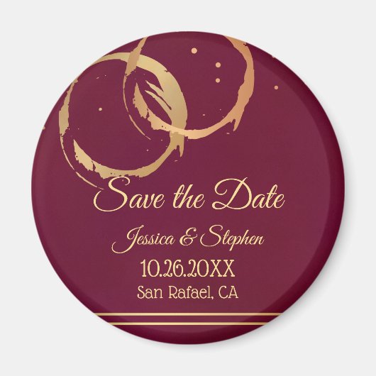 Gold Weinsteine speichern das Date Magnet (Vorne)