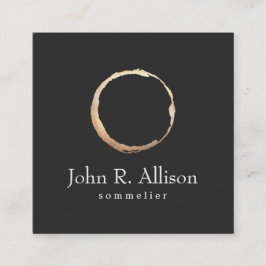 Gold Weinstock Sommelier Black Quadratische Visitenkarte