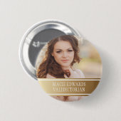 Gold Weiß Abitur-Foto Klassenbester Button (Vorne & Hinten)