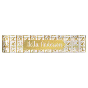 Gold & Weiß Ägypten Ägyptisch Glam Modern Chic Namensplakette
