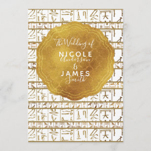 Gold Weiß Ägyptisch Ägypten Glamour Modern Chic Ho Einladung