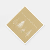 Gold, Weiß, Christbaumsteine, eleganter Urlaub Serviette (Ecke)