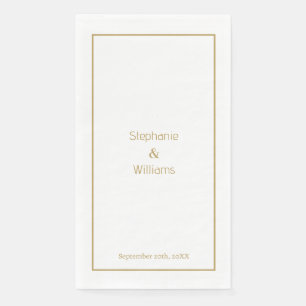 Gold Weiß Einfache Hochzeit Elegant Minimal Serviette