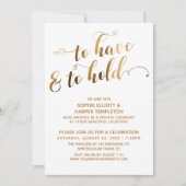 Gold Weiß für Veranstaltungen nach Hochzeiten und Einladung (Vorderseite)