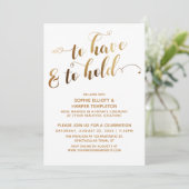 Gold Weiß für Veranstaltungen nach Hochzeiten und Einladung (Stehend Vorderseite)