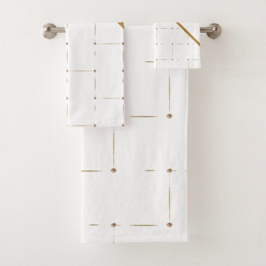 GOLD WEISS GEMUSTERT PANEL BADEZIMMER TOWEL SET (Insitu)