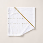 GOLD WEISS GEMUSTERT PANEL BADEZIMMER TOWEL SET (Waschlappen)
