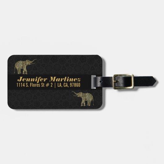 Gold & Weiß Glitzer & Glitzern Blumengestelle 2 Gepäckanhänger (Vorderseite horizontal)