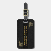 Gold & Weiß Glitzer & Glitzern Blumengestelle 2 Gepäckanhänger (Vorderseite vertikal)