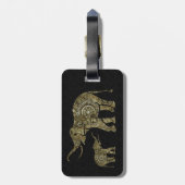 Gold & Weiß Glitzer & Glitzern Blumengestelle 2 Gepäckanhänger (Rückseite vertikal)