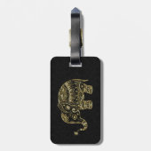 Gold & Weiß Glitzer & Glitzern Blumenlephäre Gepäckanhänger (Rückseite vertikal)