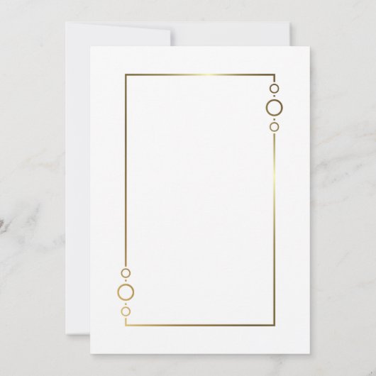 Gold Weiß glücklich immer nach Hochzeitsempfang Einladung (Rückseite)