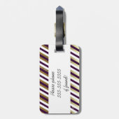 Gold, Weiß, lila Streifen-Schimmer-Gepäck-Umbau Gepäckanhänger (Rückseite vertikal)