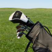 Gold & Weiß Marmor mit Schwarz Monogram Luxus Golf Headcover (In SItu)