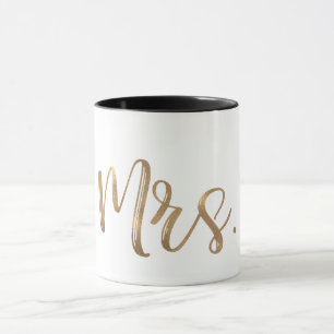 Gold & Weiß MRS. Typografie Modernes Minimal Desig Tasse