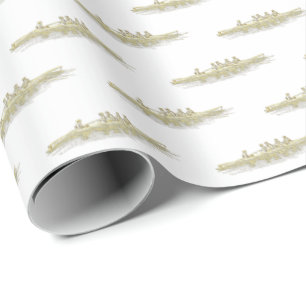 Gold Weiß Rudern Ruderer Crew Team Wassersport Geschenkpapier