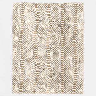 Gold Weiß Schlangenprint Fleecedecke