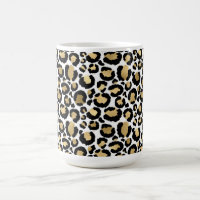 Gold, Weiß und Schwarz-Leopard-Druck Coffee Tasse