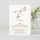 Gold Weiß wir noch Typografie Jubiläum Einladung (Stehend Vorderseite)