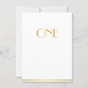 Gold Weiße Great Gatsby Hochzeit Tischkarten Eins Einladung