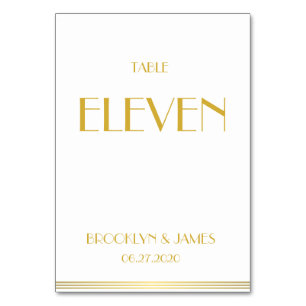 Gold Weiße Great Gatsby Hochzeit Tischnummern