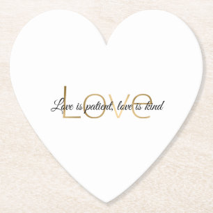 Gold Weiße Liebe Hochzeit Untersetzer