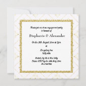 GOLD WEISSE SPARKLE GRENZE ELEGANTE EINLADUNG (Vorderseite)