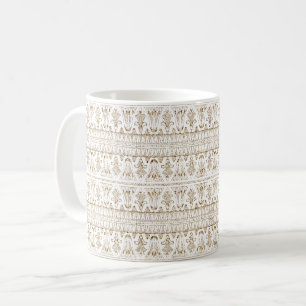 Gold Weiße Streifen Abstract Kaffeetasse