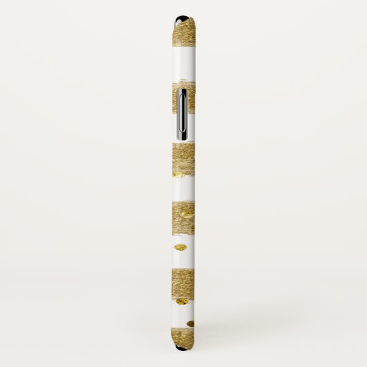 Gold, weiße Streifen, goldene Konfetti-Zellkiste Case-Mate iPhone Hülle (Hinten/Rechts)