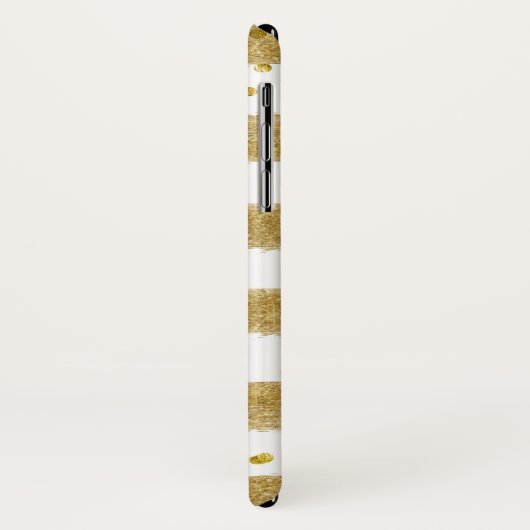 Gold, weiße Streifen, goldene Konfetti-Zellkiste Case-Mate iPhone Hülle (Hinten/Links)