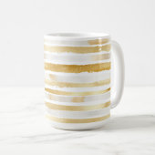 Gold Weiße Streifen Kaffeetasse (VorderseiteRechts)