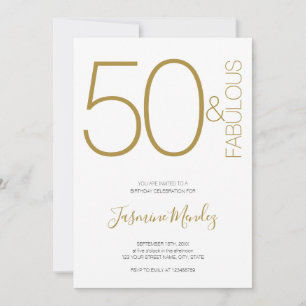 Gold & Weißer Eleganter Hühner 50 & Fantastischer  Einladung