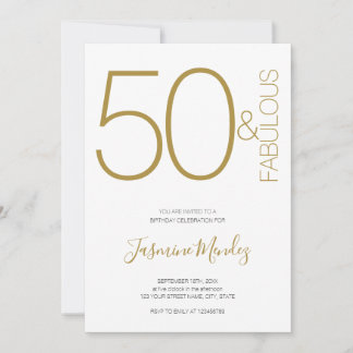 Gold & Weißer Eleganter Hühner 50 & Fantastischer Einladung