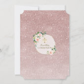 Gold Weißrosa Bläserblume Erste Heilige Kommune Einladung (Rückseite)