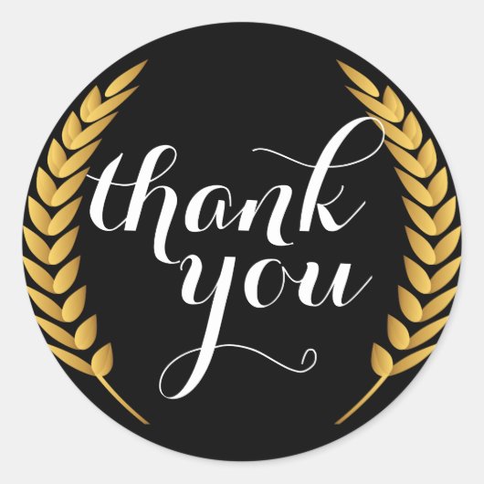 Gold Weizen Stiele Runde Danke Sticker (Vorderseite)