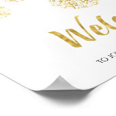 Gold Welcome Sign für Weihnachten Party Poster (Ecke)
