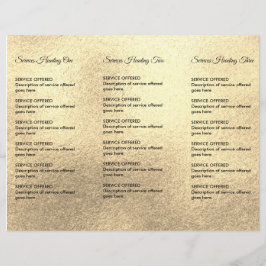 Gold Wellness-Center, Massage, Friseurmenü und Pre Flyer