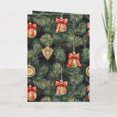 Gold Western Blond Cowgirl Christmas Karte (Rückseite)