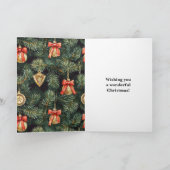 Gold Western Blond Cowgirl Christmas Karte (Innenseite)