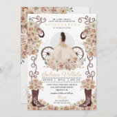 Gold Western Cinderella Carriage Quinceañera Einladung (Vorne/Hinten)