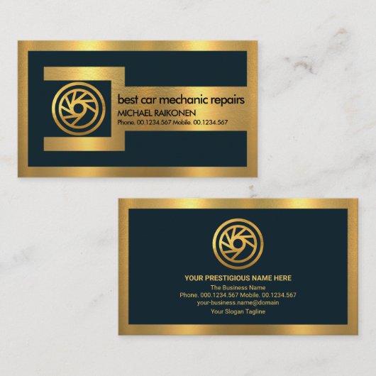 Gold-WFranzösisch-Rahmen Gold-Reifenautomat Visitenkarte (Vorne/Hinten)